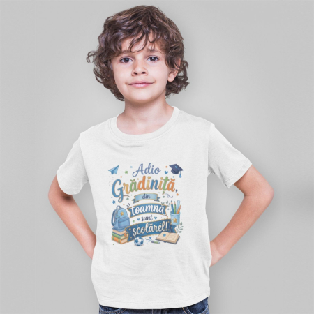 Cadouri - Tricou Copii Adio Gradinita, alb, TPC56