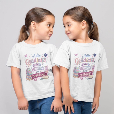 Tricouri pentru copii - Tricou Copii Adio Gradinita, alb, 4 ANI TPC58