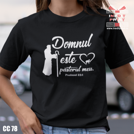 Tricouri - Tricou Verset Domnul este păstorul meu CC78
