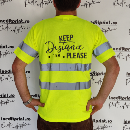 Imbracaminte Reflectorizanta - Tricou reflectorizant Keep Distance TRM1