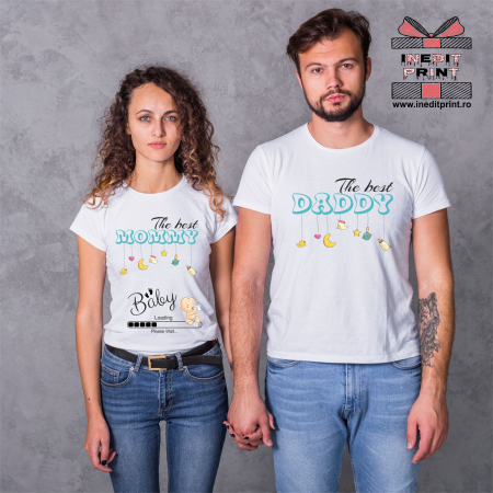 Tricouri pentru cupluri - Tricouri Set Viitori parinti TA17