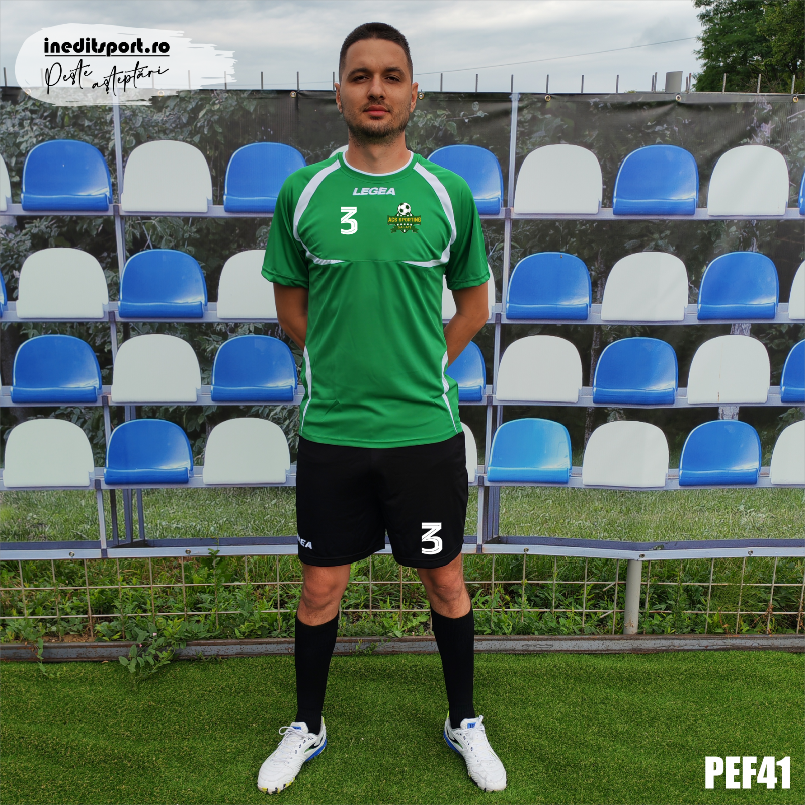 KIT Echipament fotbal copii si adulti personalizat - PEF41 Tricou verde, sort negru, M