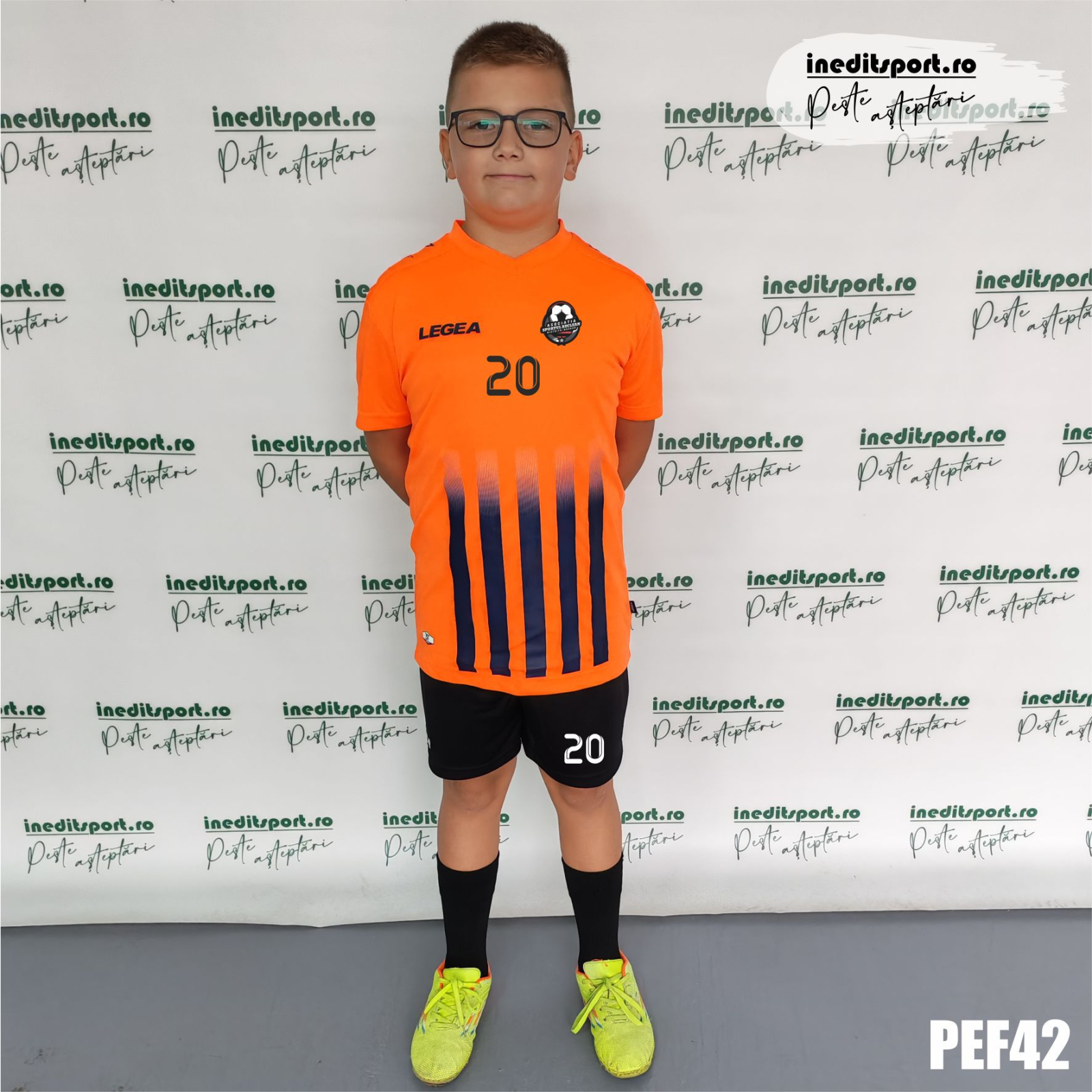 Kit echipament fotbal copii si adulti personalizat- PEF42 S, Portocaliu