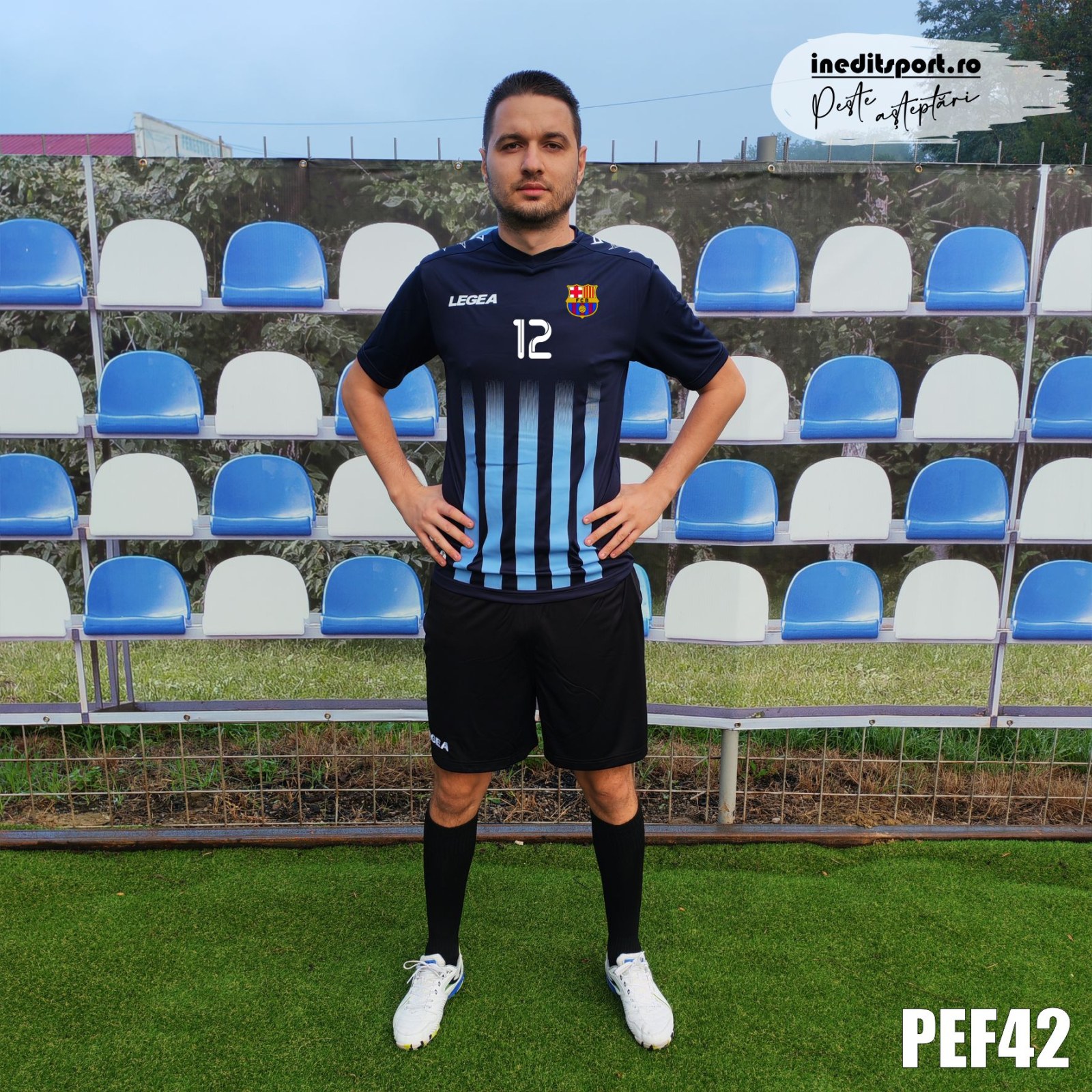 Kit echipament fotbal copii si adulti personalizat- PEF42 XXL, Bleumarin