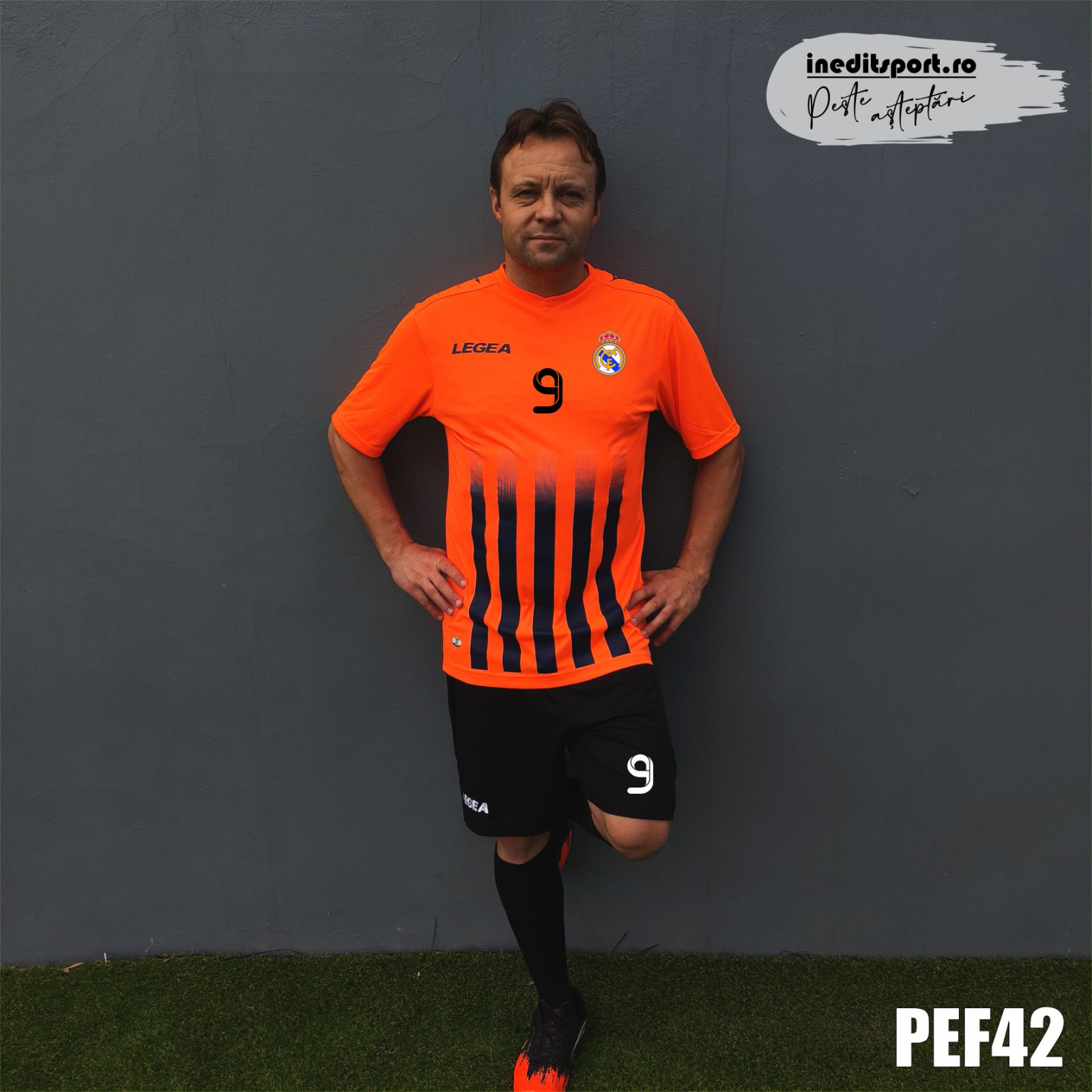 Kit echipament fotbal copii si adulti personalizat- PEF42 XXL, Portocaliu