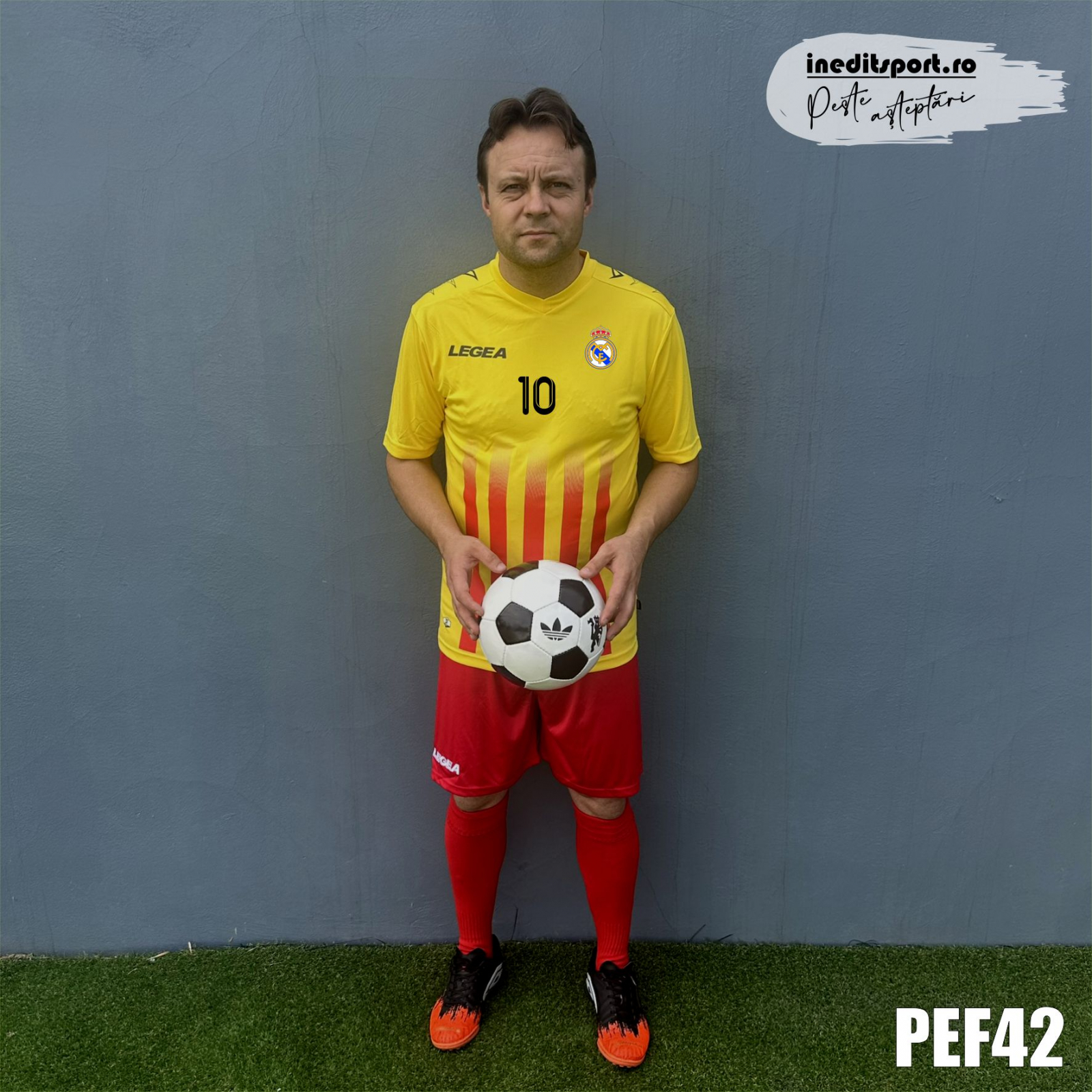 Kit echipament fotbal copii si adulti personalizat- PEF42 XXL, Galben