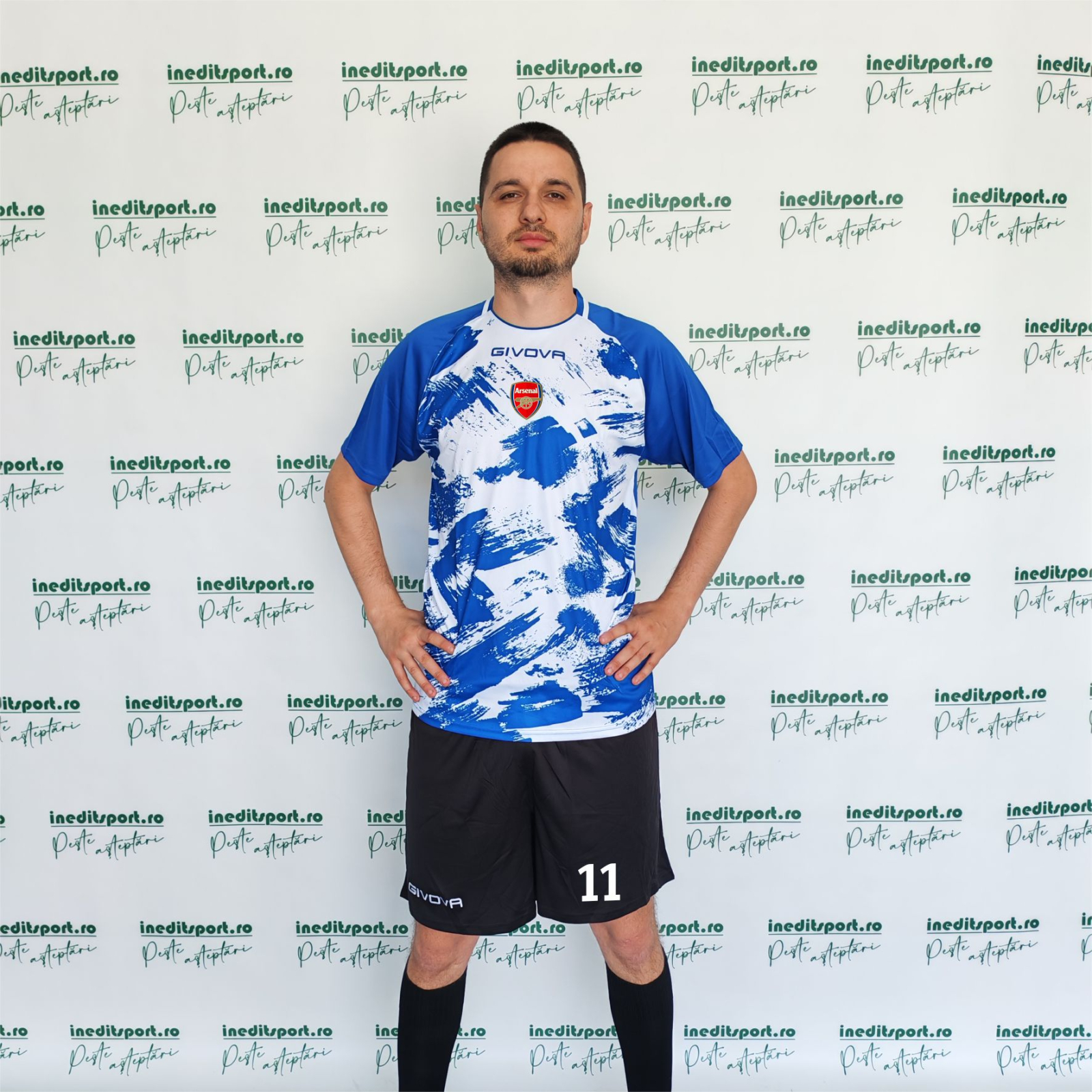 Kit Givova Art Interlock TRF46 4XS, Alb-Albastru