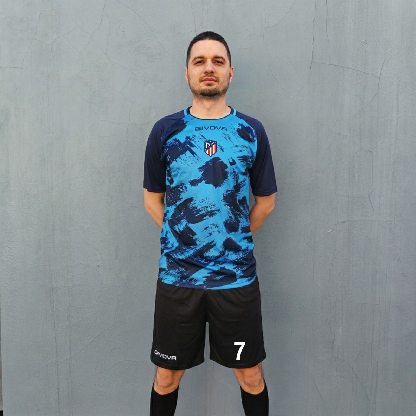 Kit Givova Art Interlock TRF46 4XS, Turcoaz-Bleumarin
