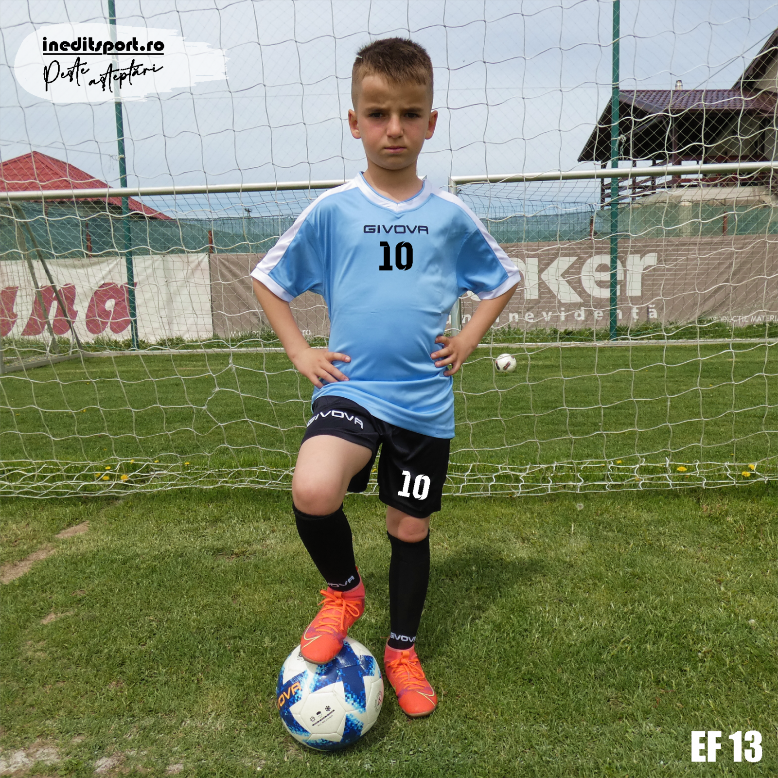 KIT GIVOVA Echipament fotbal personalizat copii si adulti PEF13 2XS, Albastru Deschis