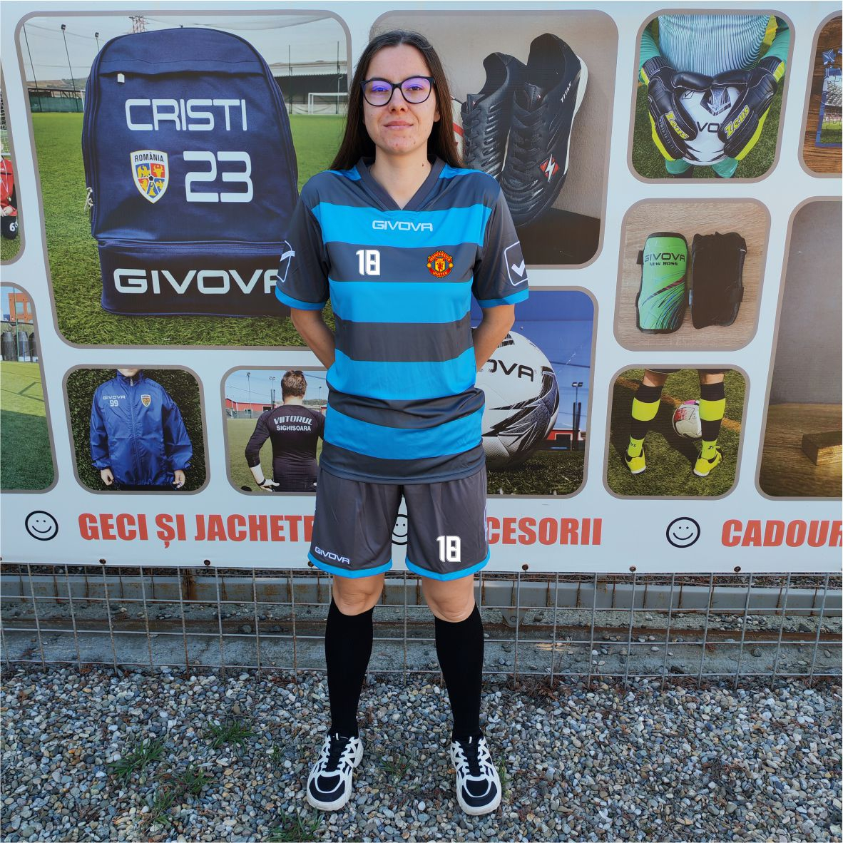 Kit Rugby GIVOVA - KITC42B Gri cu Turcoaz, M
