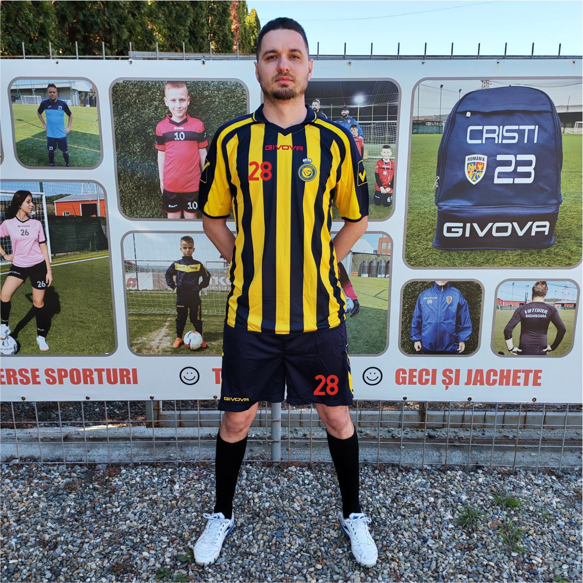 Kit Supporter MC GIVOVA - KITC24 BLEUMARIN CU GALBEN, XL