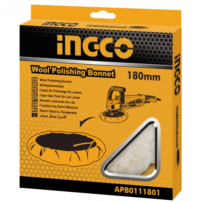 Boneta, disc polish blana naturala, 180mm - INGCO APB0111801 [3]