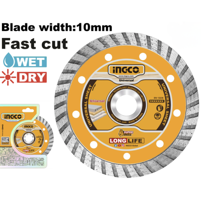 Disc diamantat de taiere continuu, TURBO, 115mm, 125mm, 180mm, 230mm - INGCO [3]