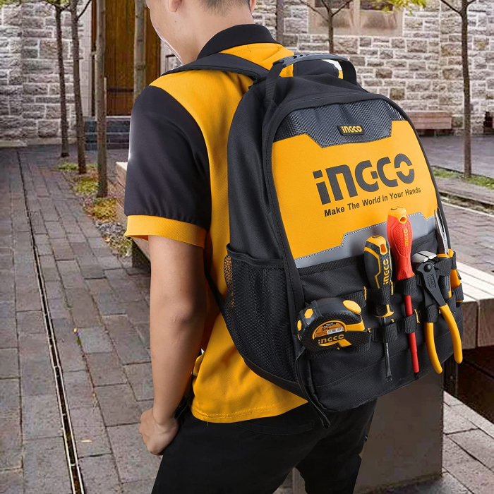 Ghiozdan, rucsac pentru Scule, 34cm x 17cm x 45cm, material Oxford 600D - INGCO HBP0101 [7]