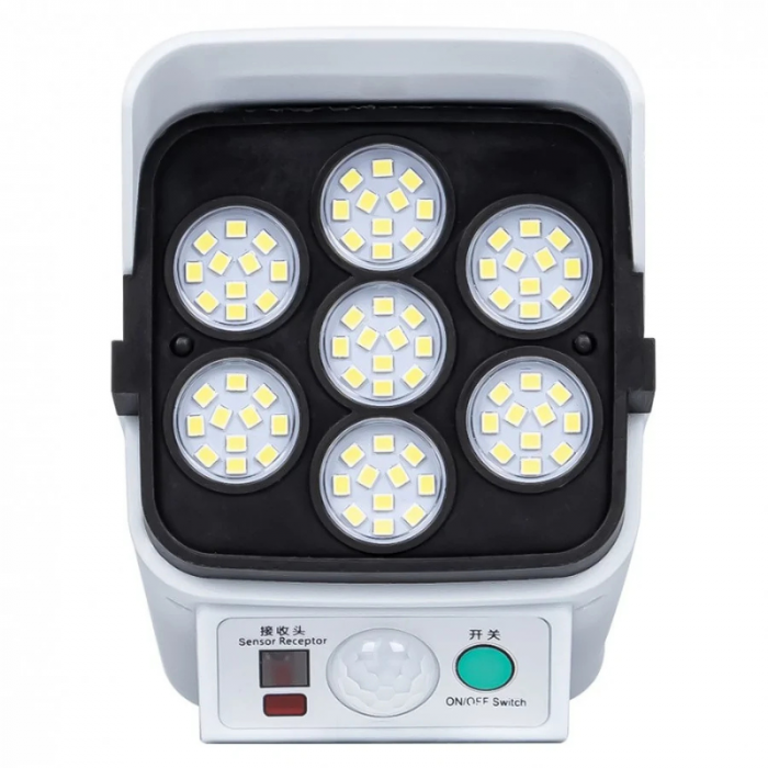 Lampa solara, 100 x LED, cu senzor de miscare si telecomanda, tip camera supraveghere [6]
