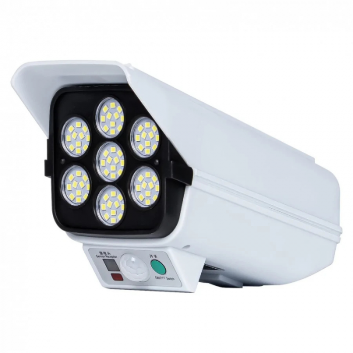 Lampa solara, 100 x LED, cu senzor de miscare si telecomanda, tip camera supraveghere [7]