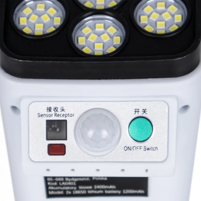 Lampa solara, 100 x LED, cu senzor de miscare si telecomanda, tip camera supraveghere [5]