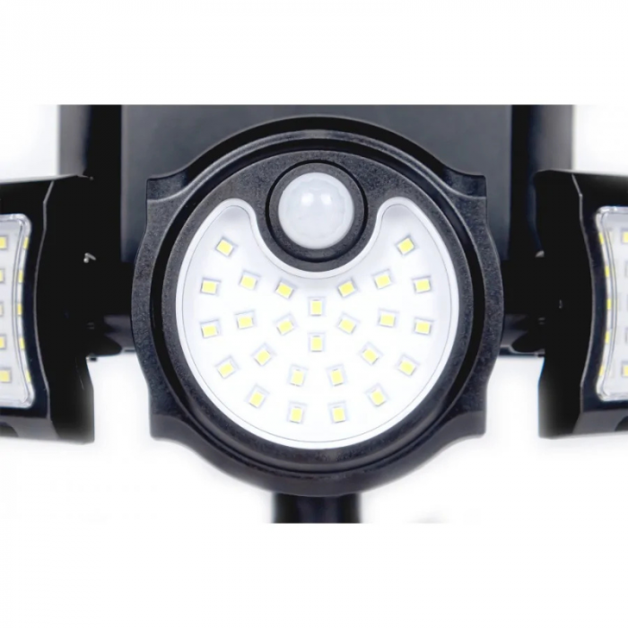 Lampa solara, 112 x LED, cu senzor de miscare, 3 capete rotative 360° [2]