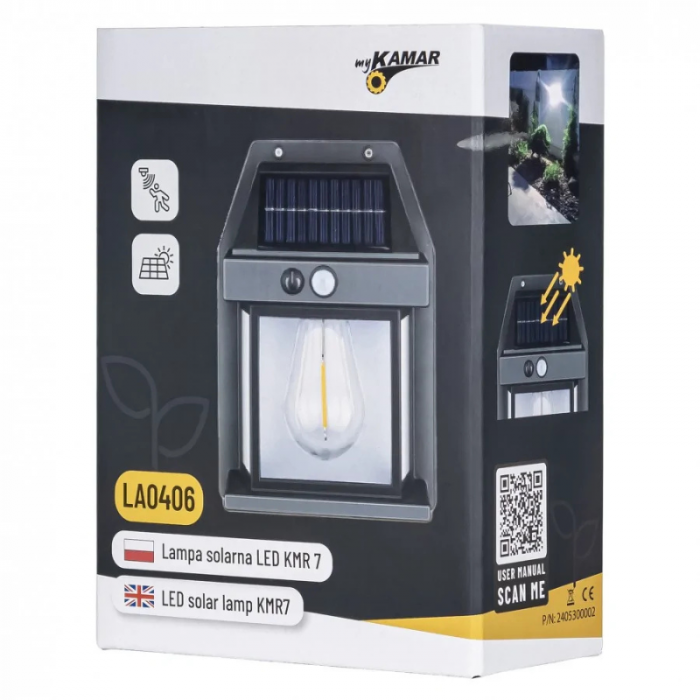 Lampa solara cu bec 2W, cu senzor [9]