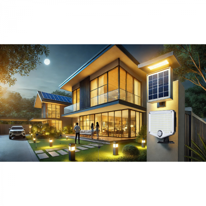 Lampa solara cu cablu, 153 x LED, cu telecomanda [16]