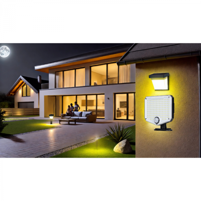 Lampa solara cu cablu, 153 x LED, cu telecomanda [18]