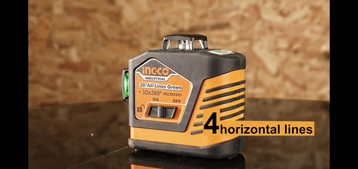 Nivela laser multi-linie, 3D, cu valiza, baterii reincarcabile + suport universal - INGCO HLL255245 [3]
