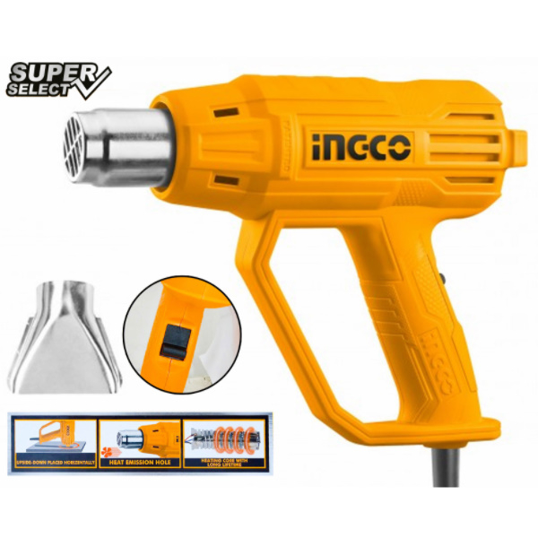 Pistol cu aer cald 2000w, 480 ° C  560 ° C - INGCO HG200038 [3]