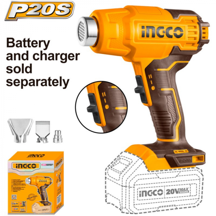 Pistol cu aer cald pe acumulator, 20V [3]