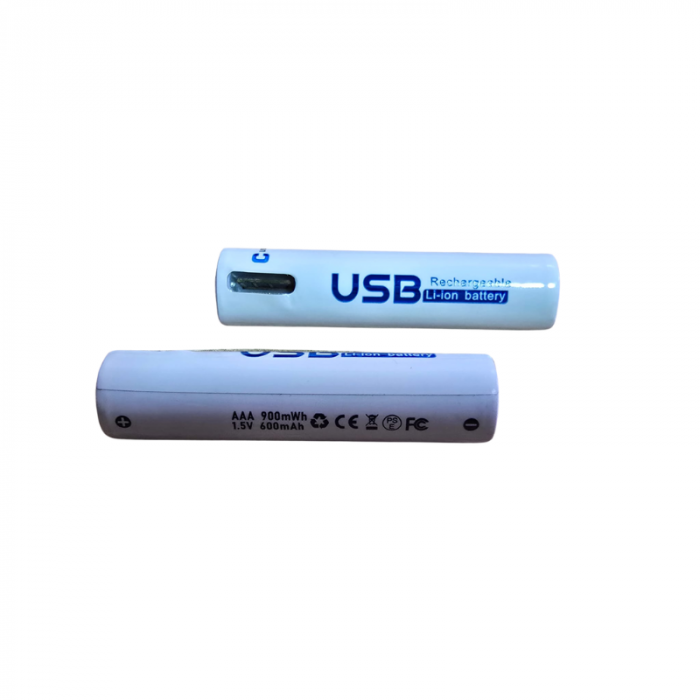Set 2 acumulatori AAA 250mAh/900mwh, USB-C [3]