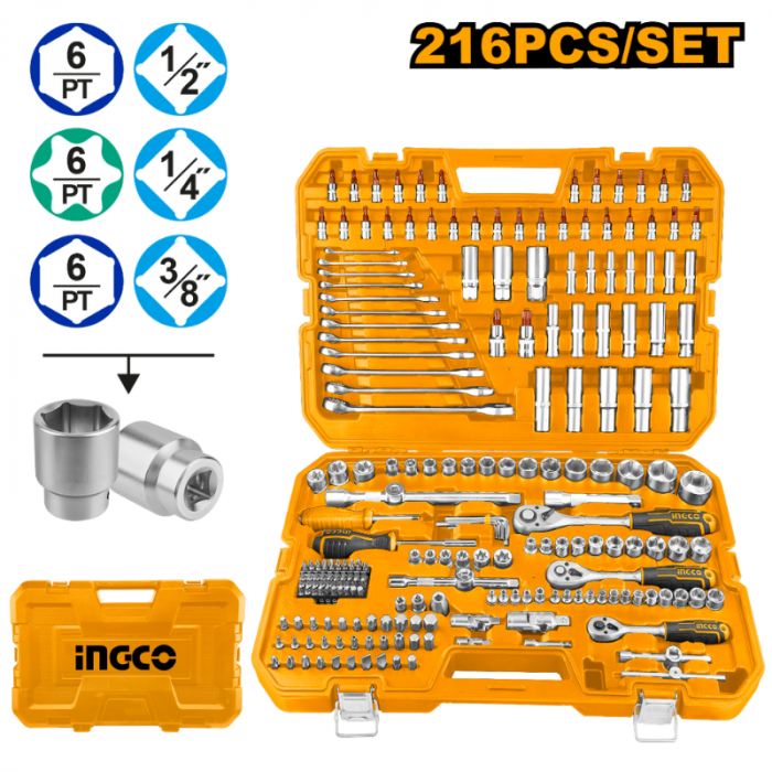 Set de 216 bucati de chei tubulare 1/4" și 1/2", 3/8" [5]