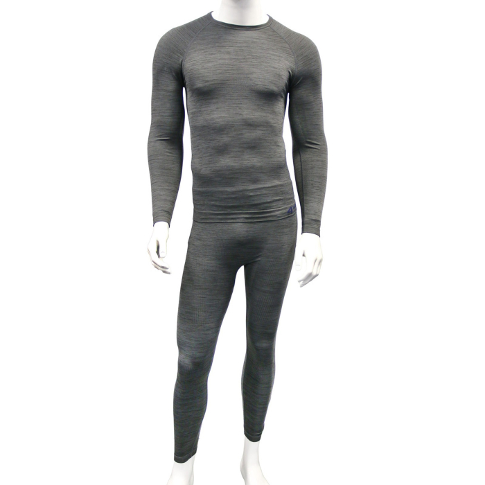 Set lenjerie termica barbati, gri, bluza cu maneca lunga si pantaloni, confort termic [10]