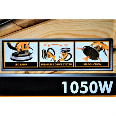 Aparat de slefuit extensibil cu lumina LED 1050W, 2300RPM, tip girafa, plafoane si rigips - INGCO DWS10501 [3]