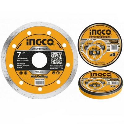 Discuri diamantate - Disc diamantat continu, 125mm, 180mm, 230mm - INGCO