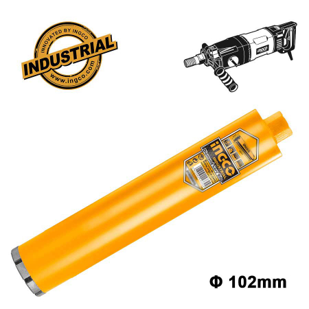 Carote si freze - Carota diamantata pentru beton armat, 102 x 452mm, taiere umeda - INGCO DCB581028