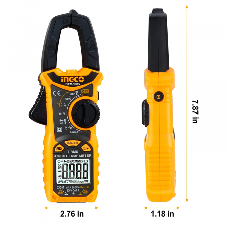 Clampmetru tip cleste, ecran digital - INGCO DCM6005 [1]