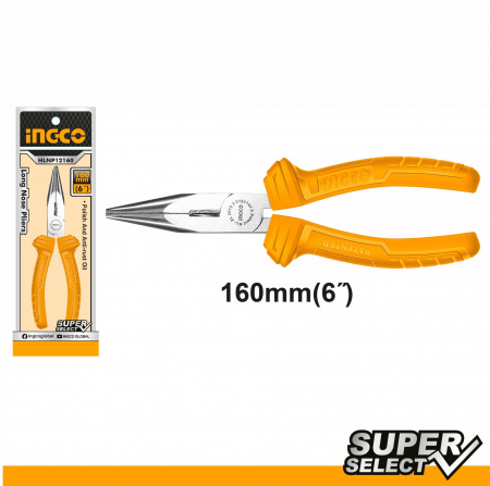 Clesti si patenti - Cleste universal cu varf lung ascutit, Super Select - INGCO HLNP12160