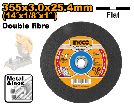 Noutati - Disc abraziv INGCO pentru metal si inox, 35,5 x 0,3 cm, gaura 2,54 cm, 4400 rpm