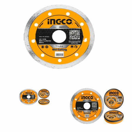 Discuri diamantate - Disc diamantat continu, 125mm, taiere umeda - INGCO DMD021252