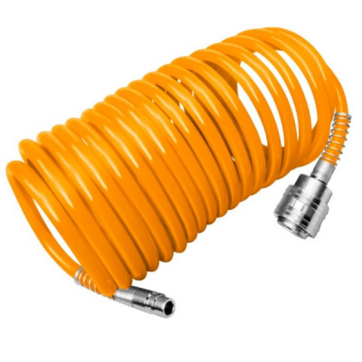 Scule electrice - Furtun compresor spiralat 8 x 5 mm, lungime 15 m, cuplaje rapide - INGCO  AH1151
