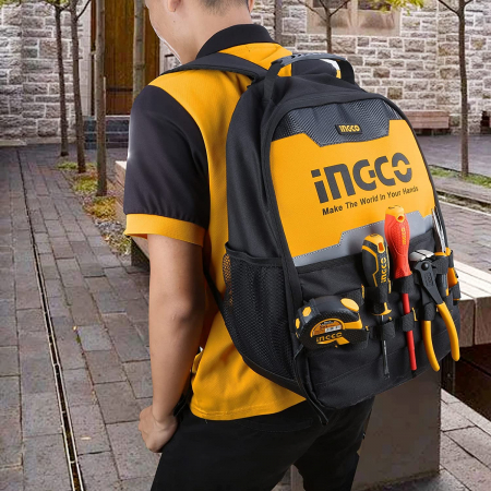 Ghiozdan, rucsac pentru Scule, 34cm x 17cm x 45cm, material Oxford 600D - INGCO HBP0101 [6]