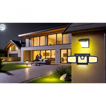 Lampa solara, 100 x LED, cu senzor de miscare, 8 - 10h [16]
