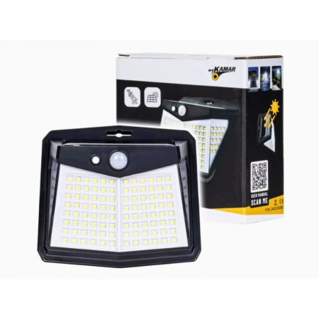 Lampi solare si Proiectoare - Lampa solara cu LED si senzor miscare, 128 LED-uri