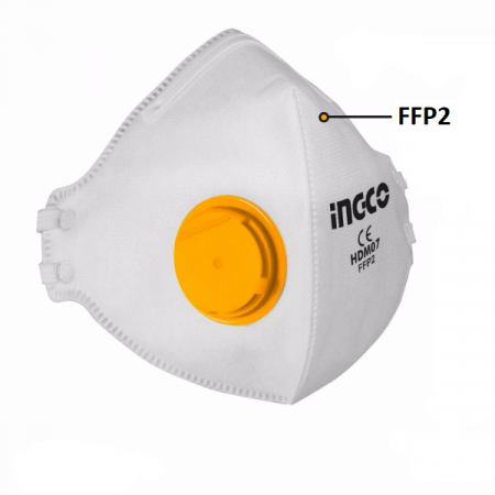 Masca de protectie FFP2 cu 4 straturi si supapa - INGCO HDM07 [1]