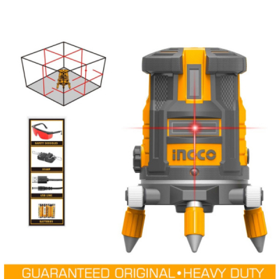 Nivela laser multi-linie, o linie orizontala, 4 linii verticale si punct de plumb vertical, rotativ - INGCO HLL306505 [1]