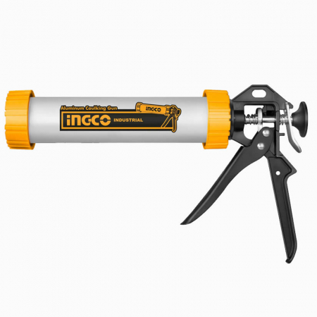 Unelte de vopsit, tencuit, gletuit - Pistol silicon, tub aluminiu , 235mm - INGCO HCG0109