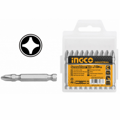 Seturi si accesorii pentru gaurit, insurubat si amestecat - Set 10 biti PH2, 50mm - INGCO SDB11PH223