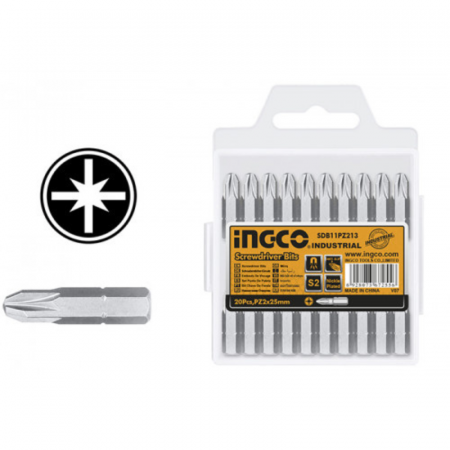 Seturi si accesorii pentru gaurit, insurubat si amestecat - Set 20 bucati biti PZ3, 25mm, in carcasa plastic