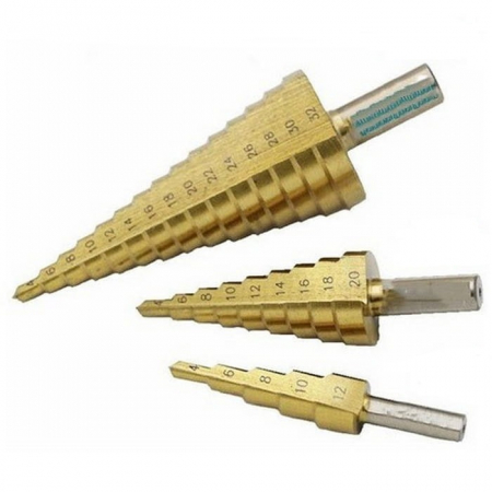 Set 3 burghie conice în trepte otel, 4-32 mm - INGCO AKSDS0301 [2]