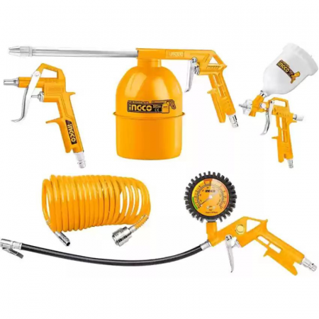 Set accesorii aer comprimat, vopsit, suflat, pistol cu vas sus - INGCO AKT0053