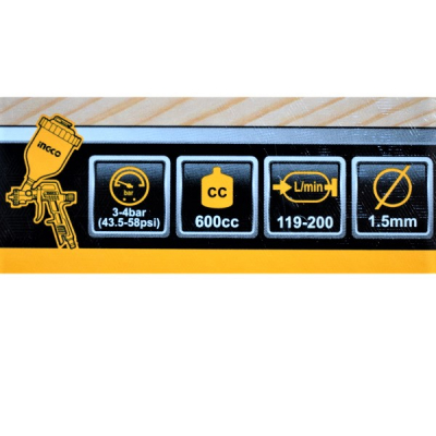 Set accesorii aer comprimat, vopsit, suflat, pistol cu vas sus - INGCO AKT0053 [6]